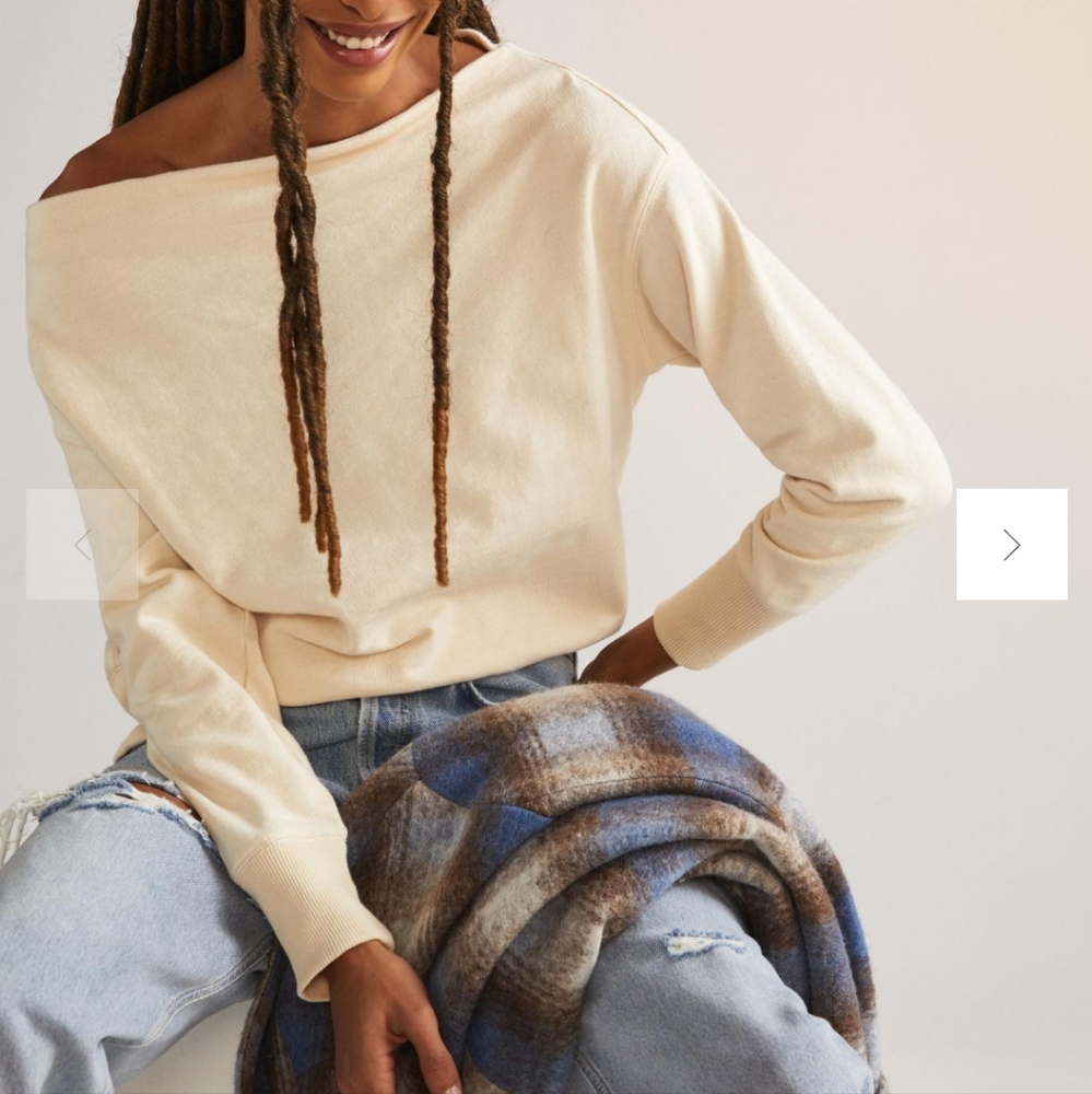 Anthropologie Pilcro Boat Neck Tunic Pullover in Ivory